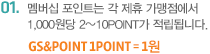 자동차, 쇼핑, 공연 등  GS&POINT 가맹점에서 결제 하실 때 현금처럼 사용해 보세요! 