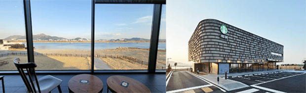 스타벅스 명지강변 DT점 전경