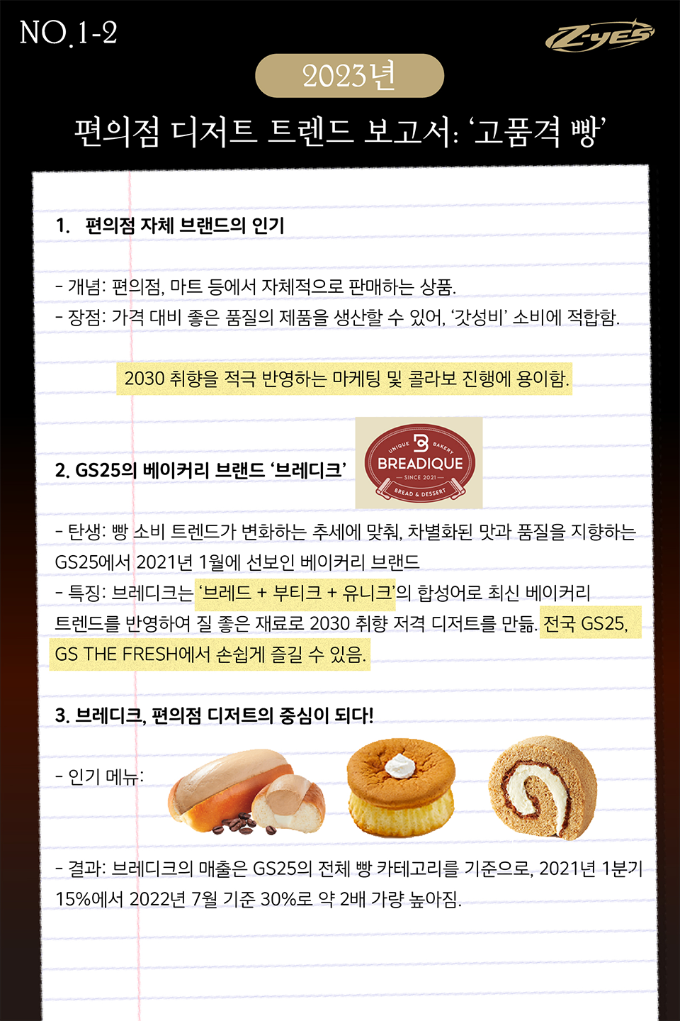 편의점 디저트 트렌드 보고서: '고품격 빵'