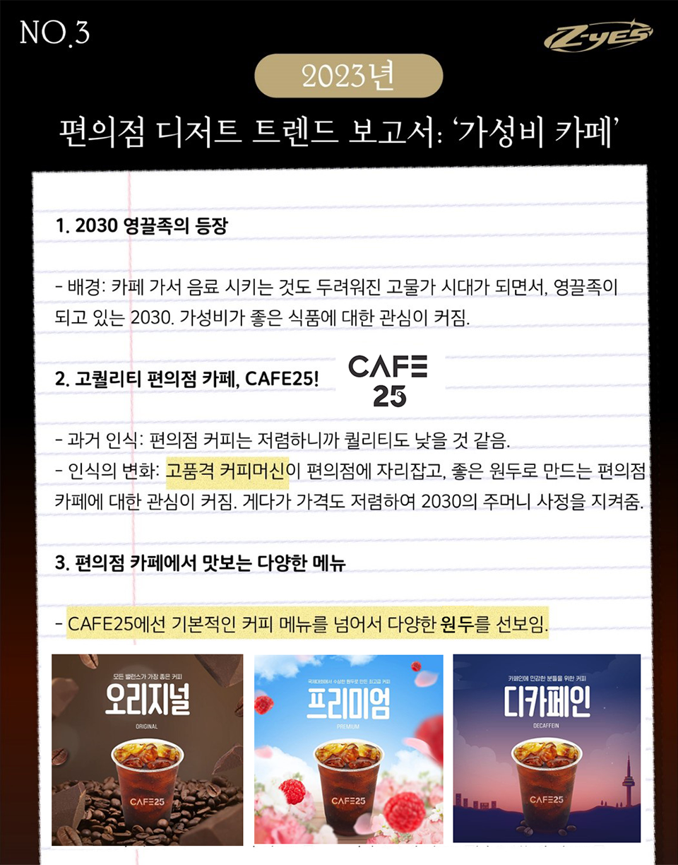 편의점 디저트 트렌드 보고서: '가성비 카페'