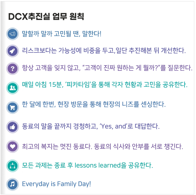 DCX추진실 업무원칙