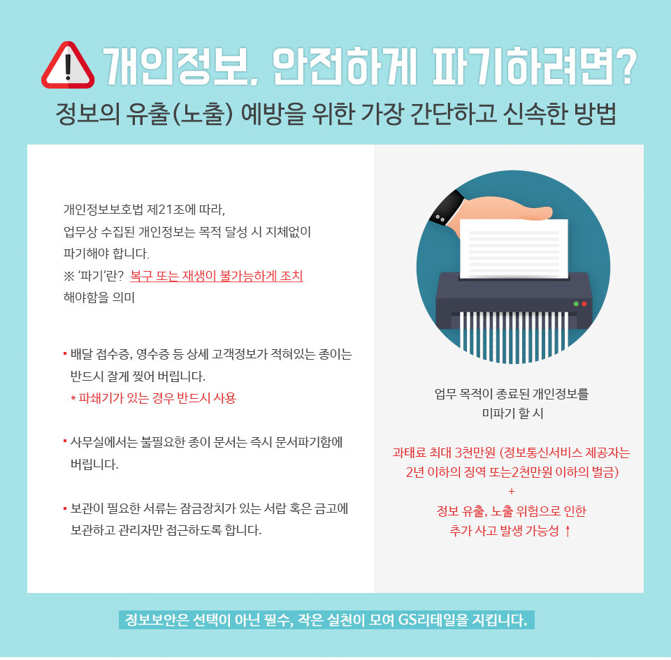 개인정보, 안전하게 파기하려면?​ - 하단 상세 설명